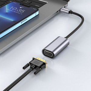 Hoco - Adapter Origin (UA21) - Type-C to VGA, 1920x1080@30Hz - Metal Gray - Img 3