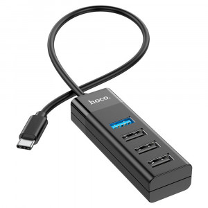 Hoco - Docking Station Easy Mix 4in1 (HB25) - OTG, Type-C to USB 3.0, 3x USB 2.0 - Black - Img 2