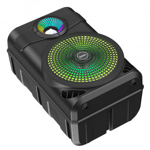 Hoco - Wireless Speaker Mature (BS46) - Bluetooth 5.0, FM, USB, TF Card, AUX, TWS, with Microphone, 10W, 1800mAh - Black - Img 3