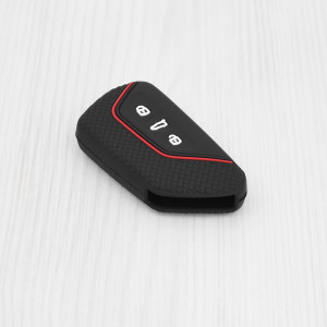 Husa pentru cheie VW Golf MK4-MK8, ID3, ID4/Skoda Octavia 4 MK4/Audi A8/Seat Ateca, Tarraco, Cupra Leon, Formentor - Techsuit Car Key Case (2001.27) - Black - Img 2