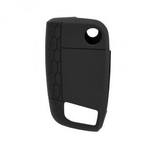 Husa pentru cheie VW Passat, Polo, Caddy, Jetta, Eos - Techsuit Car Key Case (1001.02) - Black - Img 2