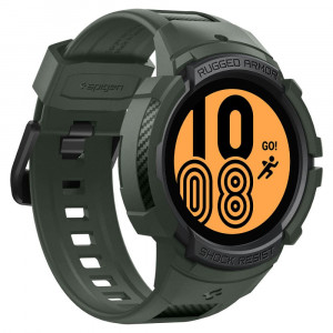Husa pentru Samsung Galaxy Watch 4 / 5 (44mm) + Curea - Spigen Rugged Armor Pro - Military Green - Img 2