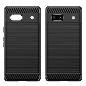 Husa telefon Google Pixel 7a - Techsuit Carbon Silicone - Black - Img 3