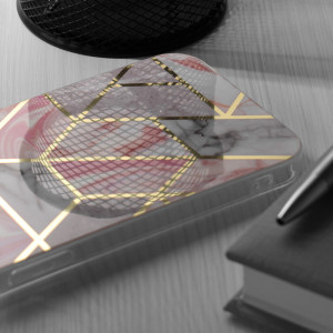 Husa telefon Honor X8 - Techsuit Marble Series - Pink Hex - Img 4