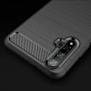 Husa telefon Huawei Nova 5T / Honor 20 - Techsuit Carbon Silicone - Black - Img 2