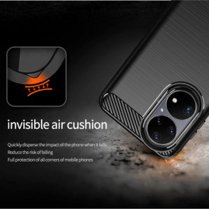 Husa telefon Huawei P50 - Techsuit Carbon Silicone - Black - Img 3