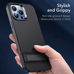 Husa telefon iPhone 13 Pro Max - ESR Air Shield Boost Kickstand - Translucent Black - Img 4