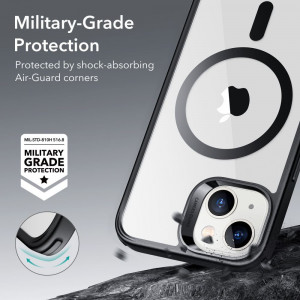 Husa telefon iPhone 14 / iPhone 13 - ESR Classic Hybrid HaloLock - Clear Black - Img 2