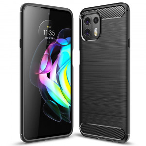 Husa telefon Motorola Edge 20 Lite - Techsuit Carbon Silicone - Black - Img 1
