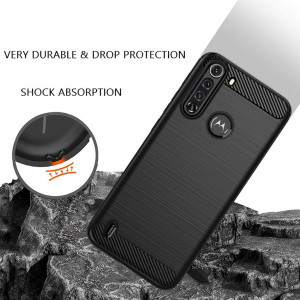 Husa telefon Motorola One Fusion - Techsuit Carbon Silicone - Black - Img 3