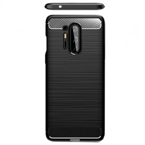 Husa telefon OnePlus 8 Pro - Techsuit Carbon Silicone - Black - Img 2