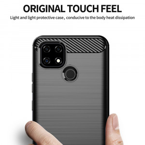 Husa telefon Realme C21 - Techsuit Carbon Silicone - Black - Img 2