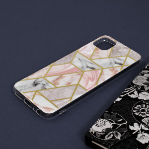 Husa telefon Samsung Galaxy A22 5G - Techsuit Marble Series - Pink Hex - Img 4