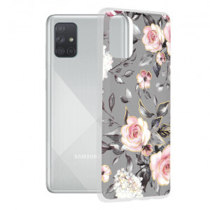 Husa telefon Samsung Galaxy A71 4G - Techsuit Marble Series - Bloom of Ruth Gray - Img 1