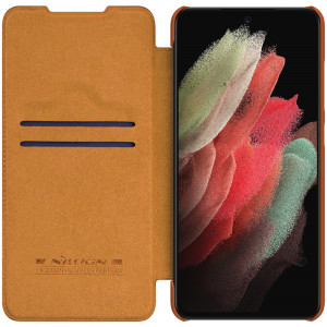 Husa telefon Samsung Galaxy S21 FE 5G - Nillkin QIN Leather Case - Brown - Img 3