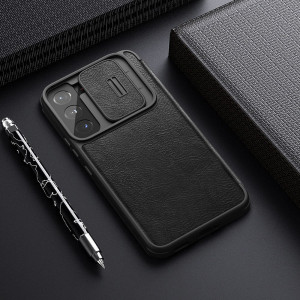 Husa telefon Samsung Galaxy S22 5G - Nillkin QIN Leather Pro Case - Black - Img 4
