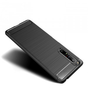 Husa telefon Sony Xperia 5 II - Techsuit Carbon Silicone - Black - Img 2