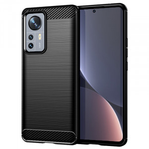 Husa telefon Xiaomi 12 / 12X - Techsuit Carbon Silicone - Black - Img 1