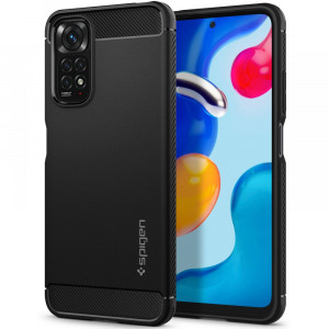 Husa telefon Xiaomi Redmi Note 11 / Note 11S - Spigen Rugged Armor - Black - Img 1