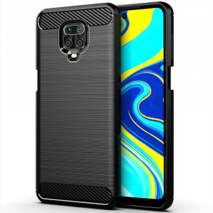 Husa telefon Xiaomi Redmi Note 9S / Redmi Note 9 Pro / Note 9 Pro Max - Techsuit Carbon Silicone - Black - Img 1