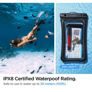 Husa universala pentru telefon (set 2) - Spigen Waterproof Case A610 - Black - Img 3