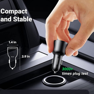 Incarcator Auto 2xType-C, USB, 69W - Ugreen (20467) - Black - Img 4