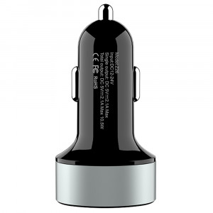 Incarcator Auto 2xUSB-A, 10.5W, 2.1A - Hoco High Praise (Z26) - Black - Img 2