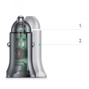 Incarcator Auto 2xUSB-A, 24W, 4.8A - Ugreen (30780) - Space Gray - Img 2