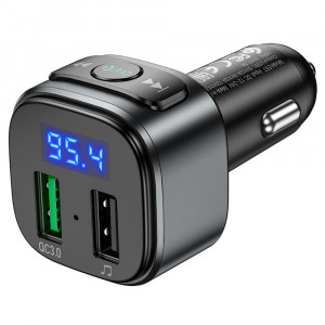 Incarcator Auto cu Modulator FM USB QC3.0, 18W - Hoco Fighter (E67) - Black - Img 2