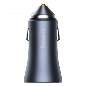 Incarcator Auto USB, Type-C, 40W + Cablu Lightning - Baseus (TZCCJD-B0G) - Dark Gray - Img 3