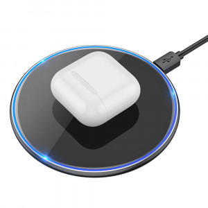 Incarcator Wireless Fast Charging 15W - Hoco Pro Easy (CW6) - Black - Img 2