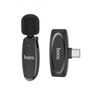 Microfon pentru Telefon cu Mufa Type-C 80mAh - Hoco Crystal (L15) - Black - Img 1