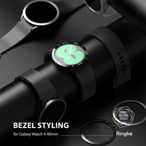 Rama pentru Samsung Galaxy Watch4 / 5 44mm - Ringke Bezel Styling - Stainless Black - Img 4