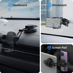 Spigen - Car Holder OneTap (UTS35) - for Windshield and Dashboard - Black - Img 3