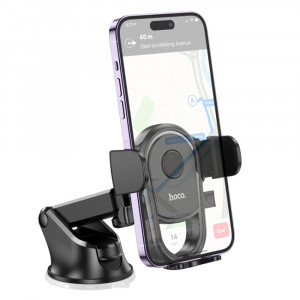 Suport Auto de Telefon pentru Parbriz si Bord - Hoco (H5) - Black - Img 3