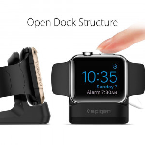 Suport de Birou pentru Apple Watch 4 / 5 / 6 / 7 / 8 / SE (38 / 40 / 41 / 42 / 44 / 45mm) - Spigen (S350) - Black - Img 4