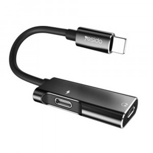 Adaptor Audio Dac Lightning la 2x Lightning - Yesido (YAU-12) - Black - Img 1