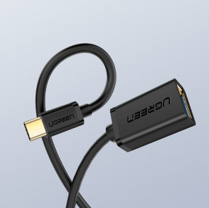 Adaptor OTG USB 3.0 la Type-C 5Gbps, 15cm - Ugreen (30701) - Black - Img 2