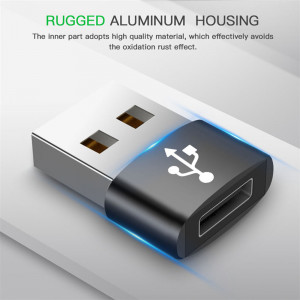 Adaptor Type-C la USB, 3A - Techsuit Adapter - Black - Img 2