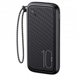Baterie Externa 10000mAh, 2xUSB, USB-C, Micro-USB - USAMS Lanyard (US-CD150) - Black - Img 1