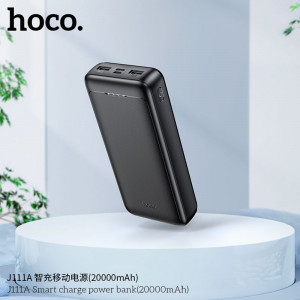 Baterie Externa 2x USB, Type-C, Micro-USB, 2A, 20000mAh - Hoco Smart (J111A) - Black - Img 4