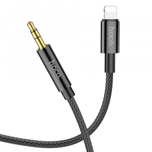 Cablu Audio Adaptor Lightning la Jack 1m - Hoco (UPA19) - Black - Img 1