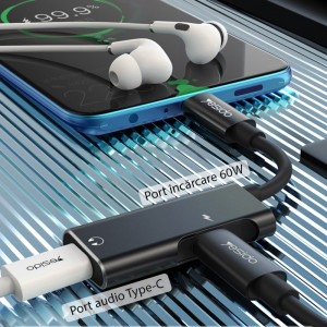 Cablu Audio Adaptor Type-C la 2x Type-C - Yesido (YAU23) - Black - Img 3