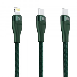 Cablu de Date Type-C la Type-C, Lightning 100W, 1.2m - Baseus Flash Series (CA1T2-F06) - Green - Img 3