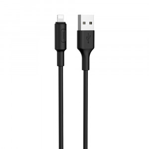 Cablu de Date USB-A la Lightning 10W, 2A, 1m - Hoco Soarer (X25) - Black - Img 2