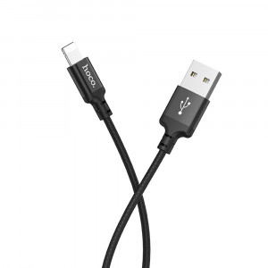 Cablu de Date USB-A la Lightning 2.4A, 1m - Hoco Times Speed (X14) - Black - Img 3