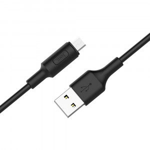 Cablu de Date USB-A la Micro-USB, 10W, 2A, 1m - Hoco Soarer (X25) - Black - Img 4