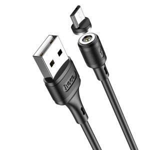 Cablu de Incarcare Magnetic USB-A la Micro-USB 12W, 2.4A, 1m - Hoco Sereno (X52) - Black - Img 1