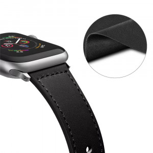 Curea barbati pentru Apple Watch 1 / 2 / 3 / 4 / 5 / 6 / 7 / SE / 8 (38 / 40 / 41 mm) - Techsuit Watchband (W033) - Black - Img 2