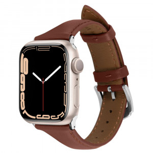 Curea pentru Apple Watch 1 / 2 / 3 / 4 / 5 / 6 / 7 / 8 / SE / SE 2 (38 / 40 / 41 mm) - Spigen Cyrill Kajuk - Chestnut - Img 1